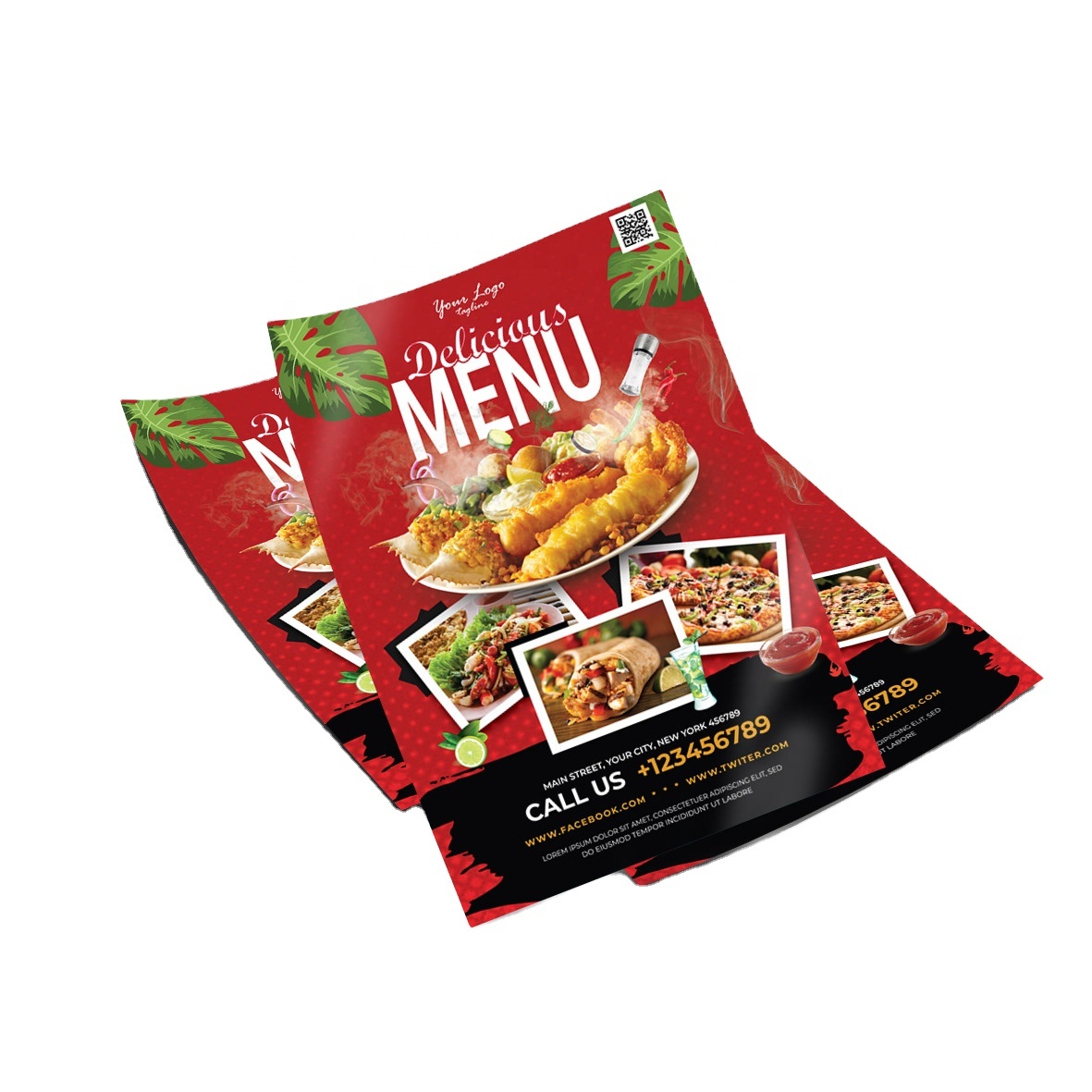 Commercial Flyer Printing - طباعة منشورات إعلانية ملونة بالكامل على